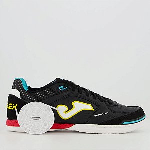 Chuteira Joma Futsal Top Flex Preto e Vermelho