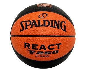 Bola Basquete Spalding React TF 250 Fiba - Laranja Preto