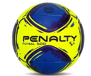 Bola Penalty Futsal 500 S11 R2 XXIV Amarelo Azul Preto
