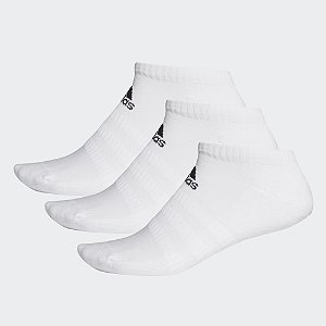 Meia Adidas  Cush Low Cano Baixo 3 Pares Branco DZ9384