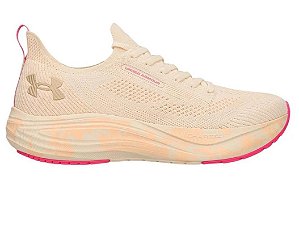 Tenis Under Armour Charged Fleek Bege Rosa Feminino