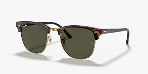 Ray-Ban Clubmaster RB3016-51-W0366 Tartaruga sobre Ouro Lente Verde G-15