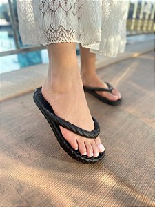 Chinelo Nuvem 2 Tranças Preto