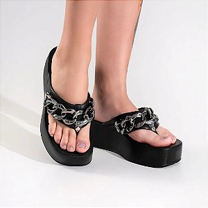 Tamanco Delta Corrente Evva Hit Preto Leve Macio e Confortável