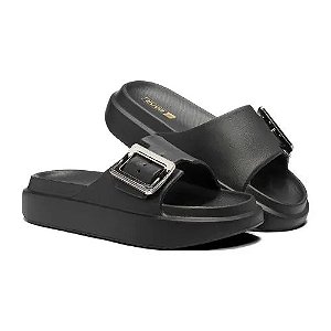 Plataforma Naty Fivela de EVA Leve Macio e Confortável Preto