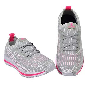 Tênis Meia Atitude de Moda Feminina cor Cinza Pink