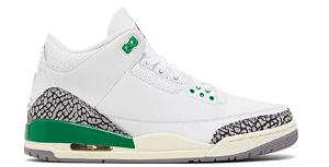 Tênis Air Jordan 3 Retro 'Lucky Green' Branco Verde Unissex