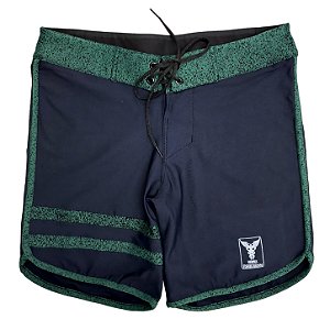 Bermuda Men's Physique Curta com Listras Verde Escuro
