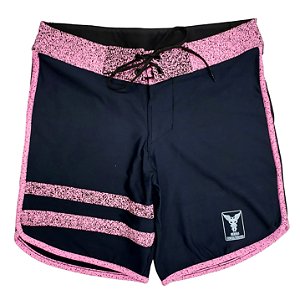 Bermuda Men's Physique Curta com Listras Rosa Claro