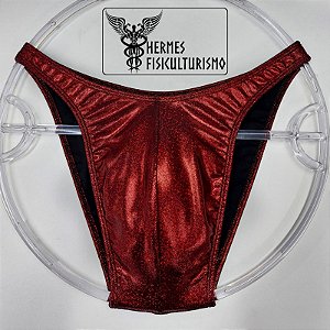 Sunga Bodybuilder Rubi Brilhante Holográfica - Corte Tradicional