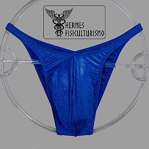Sunga Bodybuilder Azul Real Brilhante Holográfica - Corte Pró