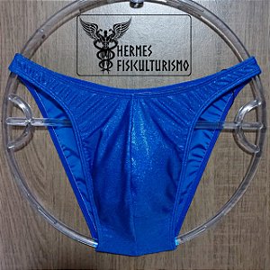 Sunga Bodybuilder Azul Real Brilhante Holográfica - Corte Tradicional
