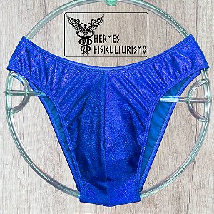 Sunga Bodybuilder Azul Real Brilhante Holográfica - Corte IFBB