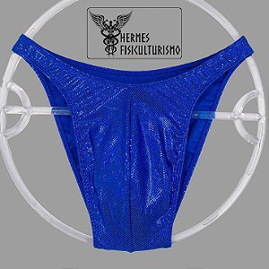 Sunga Bodybuilder Azul Real Holográfica - Corte Tradicional