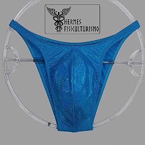 Sunga Bodybuilder Azul Turquesa Brilhante Holográfica - Corte Pró