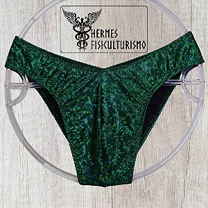 Sunga Bodybuilder Esmeralda Holográfica - Corte IFBB