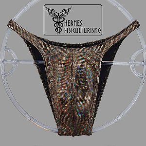 Sunga Bodybuilder Ouro Holográfica - Corte Pró