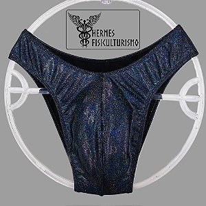 Sunga Bodybuilder Preta Brilhante Holográfica - Corte IFBB