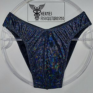 Sunga Bodybuilder Preta Holográfica - Corte IFBB