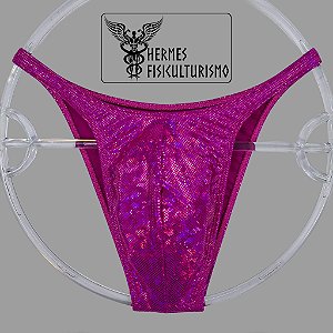 Sunga Bodybuilder Rosa Holográfica - Corte Pró