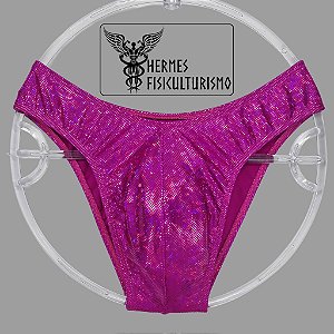 Sunga Bodybuilder Rosa Holográfica - Corte IFBB