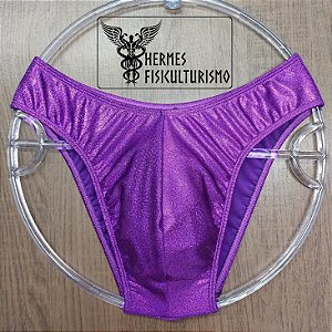 Sunga Bodybuilder Roxa Brilhante Holográfica - Corte IFBB
