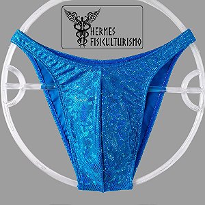 Sunga Bodybuilder Turquesa Holográfica - Corte Tradicional