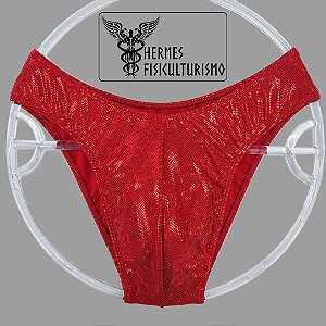 Sunga Bodybuilder Vermelha Holográfica - Corte IFBB