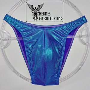 Sunga Bodybuilder Azul com Roxo Brilhante - Corte Tradicional