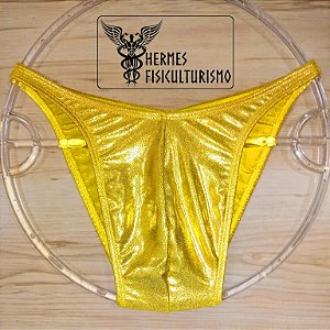 Sunga Bodybuilder Dourada Brilhante - Corte Tradicional