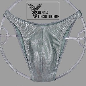Sunga Bodybuilder Prata Brilhante - Corte Tradicional