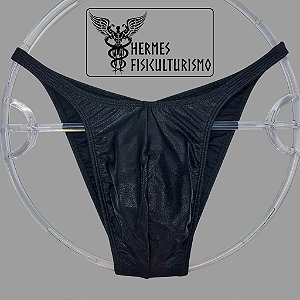 Sunga Bodybuilder Preta Brilhante - Corte Pró