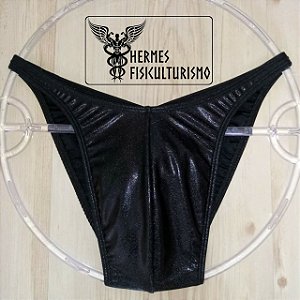Sunga Bodybuilder Preta Brilhante - Corte Tradicional