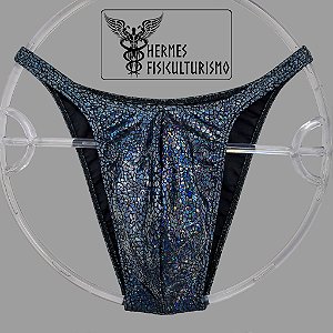 Sunga Bodybuilder Preta Escama Réptil - Corte Pró