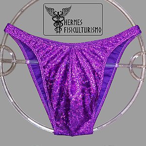 Sunga Bodybuilder Roxa Escama Réptil - Corte Tradicional