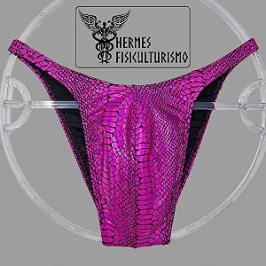 Sunga Bodybuilder Rosa Escama Cobra - Corte Pró