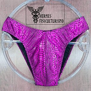Sunga Bodybuilder Rosa Escama Cobra - Corte IFBB