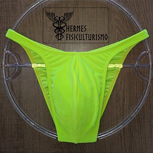 Sunga Bodybuilder Amarela Neon em Veludo - Corte Pró