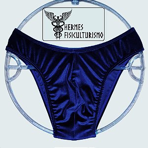 Sunga Bodybuilder Azul Marinho em Veludo - Corte IFBB