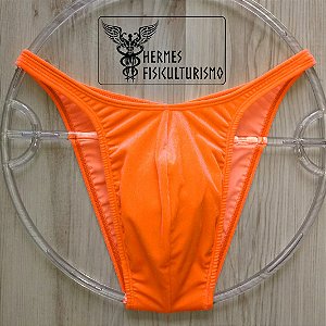 Sunga Bodybuilder Laranja Neon em Veludo - Corte Pró