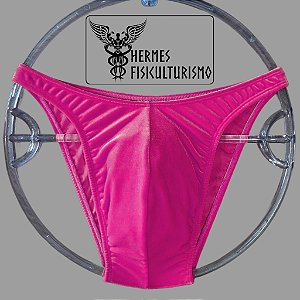 Sunga Bodybuilder Rosa em Veludo - Corte Tradicional
