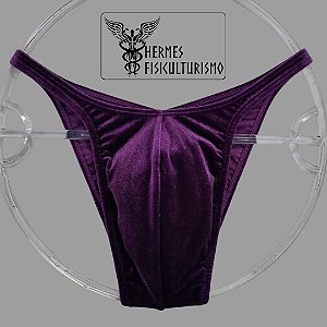 Sunga Bodybuilder Vinho em Veludo - Corte Pró