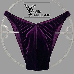 Sunga Bodybuilder Vinho em Veludo - Corte Tradicional