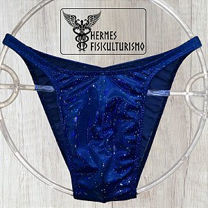 Sunga Bodybuilder Azul em Veludo Holográfico - Corte Pró
