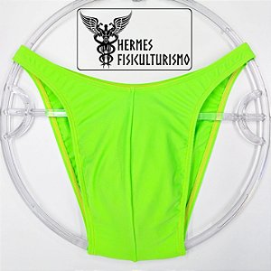 Sunga Bodybuilder Verde Limão em Lycra - Corte Tradicional