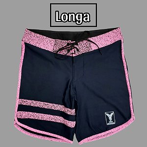 Bermuda Men's Physique Longa com Listras Rosa Claro