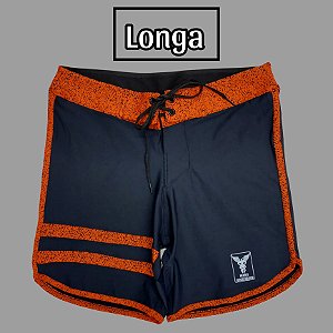 Bermuda Men's Physique Longa com Listras Laranja