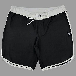 Bermuda Men's Physique Curta Preta com Branco