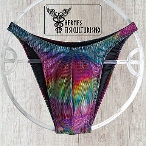 Sunga Bodybuilder Rainbow Holográfica - Corte Tradicional