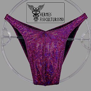 Sunga Bodybuilder Magenta Holográfica - Corte Tradicional